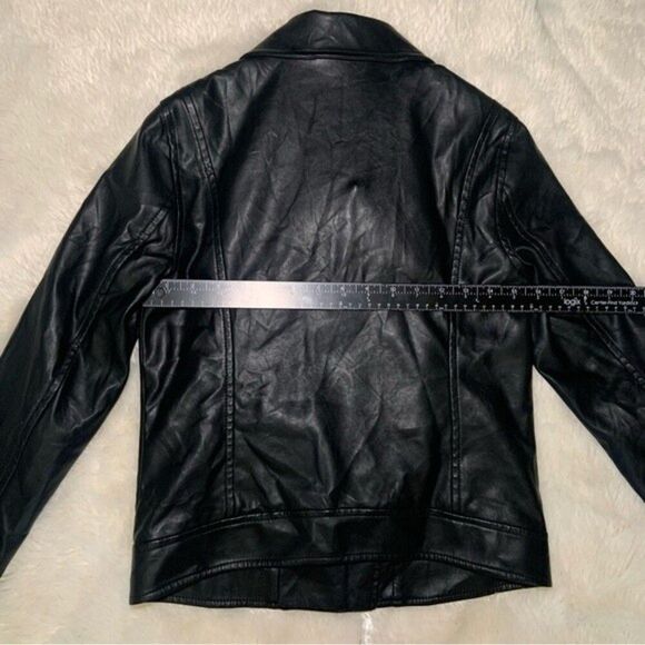 XS Old Navy Vegan Faux Leather Zip up Black Jacket - Picture 9 of 14